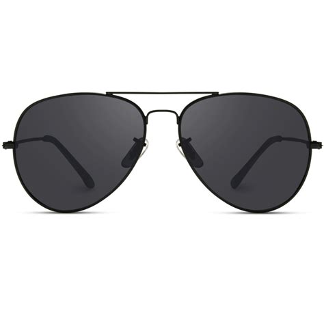 maxwell full black polarized classic metal frame aviator sunglasses