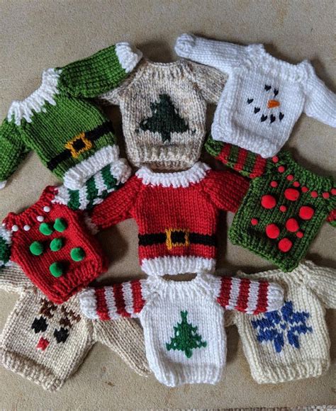 christmas mini sweaters etsy knitted christmas decorations crochet