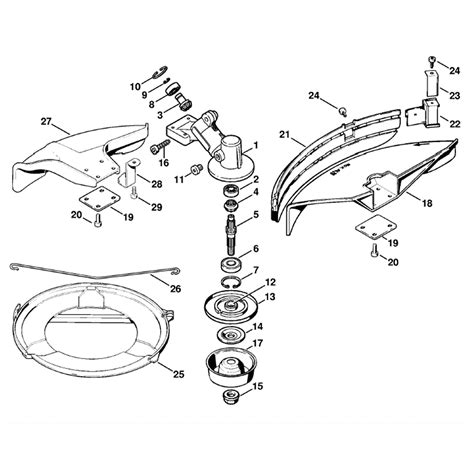 stihl fs  brushcutter fsr dz parts diagram gear head deflector