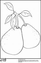 Coloring Pages Pears Pear Printable Fruit Color Ministerofbeans Getcolorings Teamcolors Fruits sketch template