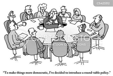 round table discussion cartoon