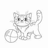 Kitten Playing Fluffy sketch template