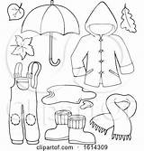 Rain Coloring Clipart Coat Pages Royalty Visekart Gear Illustrations sketch template