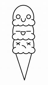 Kawaii Cute Draw Ice Cream Easy Drawings Kaynak sketch template
