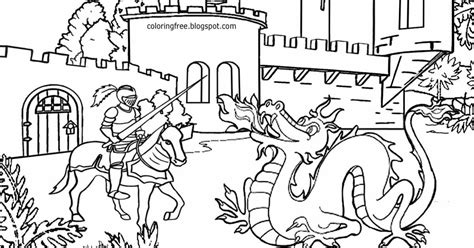 dragons  knights coloring pages