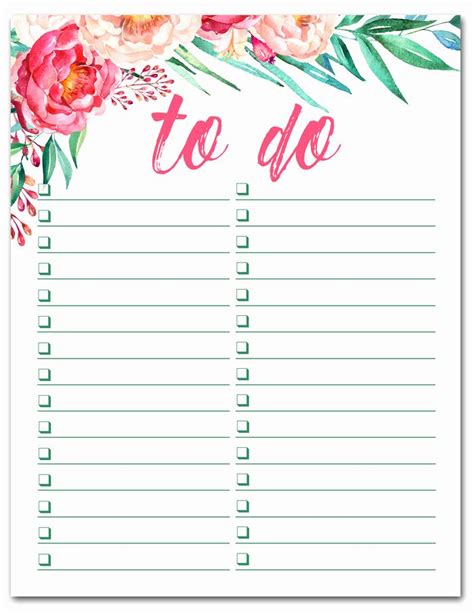 cute   list template lovely  printable watercolor   list