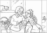 Grandma Colouring Knitting Pages Oma Coloring Grandparents Family Breien Visit Opa Grandmother Granny Grandpa Grootouders Familie Color Kids Village Activity sketch template