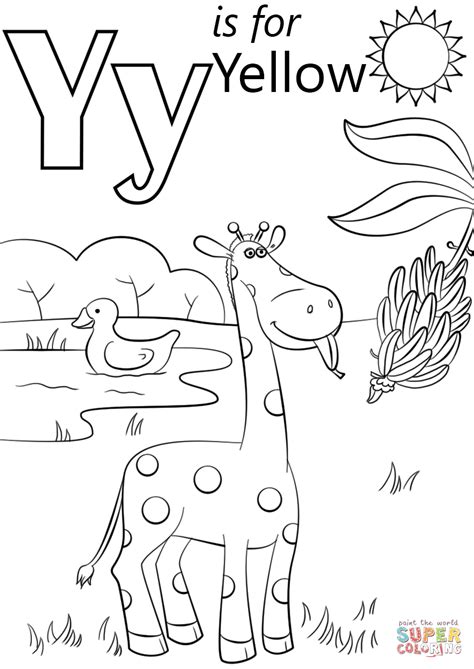 letter    yellow coloring page  printable coloring pages