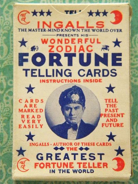 vintage complete deck  ingalls zodiac fortune telling cards etsy