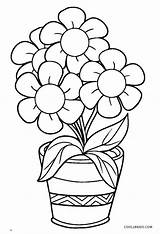 Coloring Flower Pages Printable Pot Kids Cool2bkids sketch template
