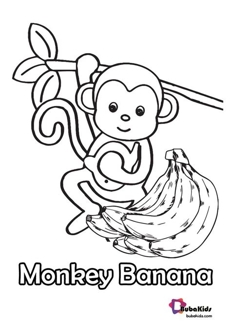 monkey banana coloring page special  kids coloring pages monkey