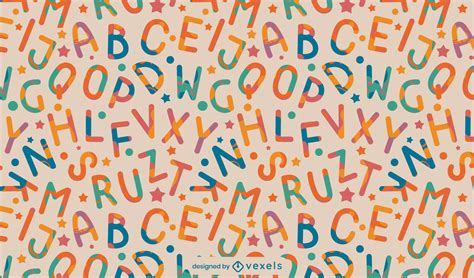 colorful alphabet letters pattern design vector