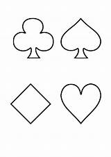Playing Card Cards Template Printable Suits Templates Blank Heart Cliparts Party Clip Clipart Wonderland Outline Sleepy Dormouse Cake Spade Casino sketch template
