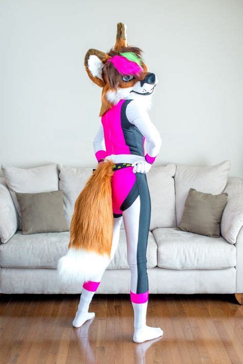 pink flash fox fursuit furry furry costume