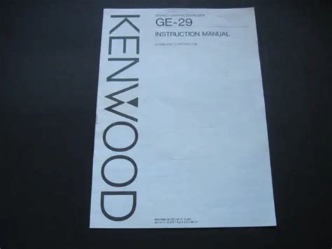 kenwood ge  service manual original repair book stereo eq graphic equalizer  picclick