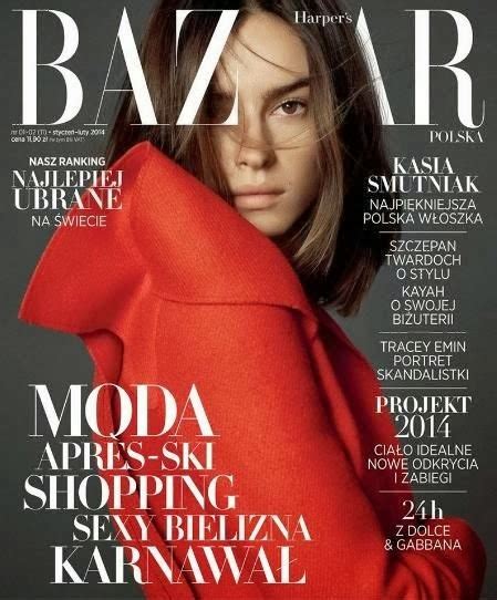 Polish Models Blog Cover Kasia Smutniak For Harpers Bazaar Poland