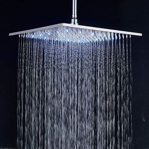 brass led shower head   chrome rain shower head