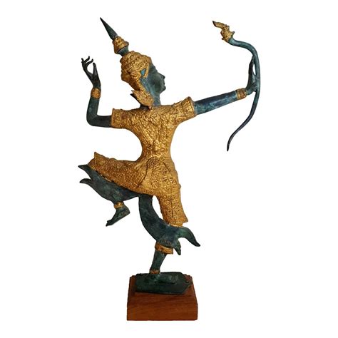 bronze gilt thai rama statue image    thai art rama gilt