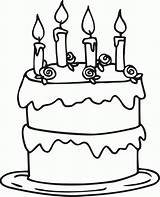 Cake Birthday Coloring Pages Candles Cakes Four Cliparts Color Kids Happy Print Decorate Printable Choose Board Coloringhome sketch template