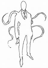 Coloring Slender Man Pages Print sketch template