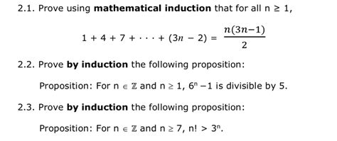 Solved 2 1 Prove Using Mathematical Induction That For All