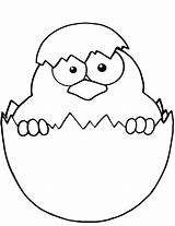 Coloring Chick Egg Yellow Shell Peeking Pages Drawing Template Eggshell Easter Chicks Baby Categories sketch template