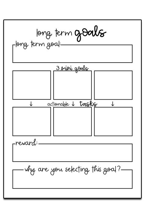 goal setting worksheet  kids