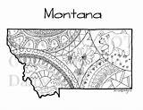 Montana Outline Map sketch template