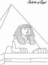 Coloring Sphinx Pages Egyptian Print sketch template