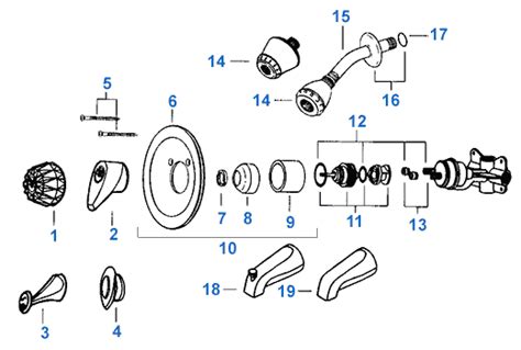 valley single handle shower replacement parts