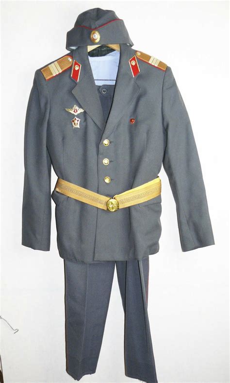 officer militia uniform soviet russian sergeant jacket pants shirt belt
