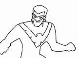 Nightwing Ecoloring sketch template