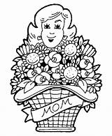 Coloring Pages Mom Mothers Mother Sheets Flowers Print Kids Clipart Activity Sheet Great Basket Clip Go Next Back Crayons Library sketch template