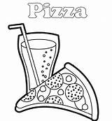 Pizza Coloring Drink Lemonade sketch template