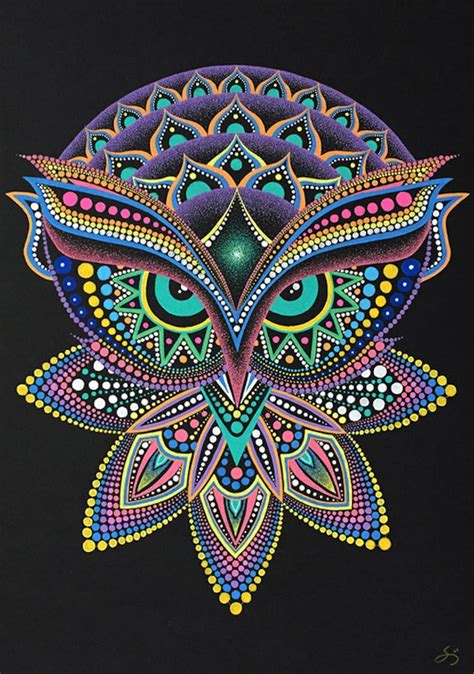 instant  printable art owl mandala etsy