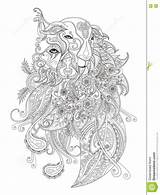 Coloring Adult Fantastic Sheep Wolf Illustration Stress Relief Mandala sketch template