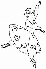 Coloring Ballerina Teacher Pages Tutu Girl Flower Ballet Size Print sketch template