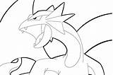 Salamence Coloring Pages Pokemon Mega Sinnoh Lineart Template Comments sketch template