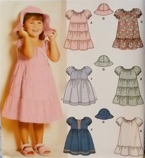 mccalls  pattern toddlers dresses   styles  hat sizes size