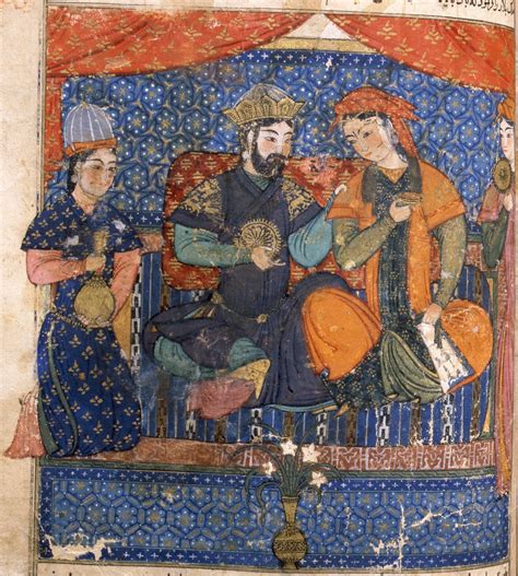 manuscript illumination with depiction of a court scene