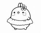 Molang Coloring Piu Pages Hula Let sketch template