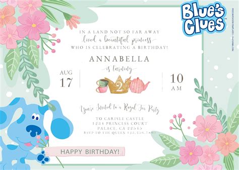 blues clues birthday invitations  printable birthday invitation