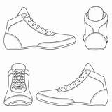 Wrestling Shoes Vector Illustrations Set Sports Vectors Isolated Stock Objects Illustration Now Shutterstock sketch template