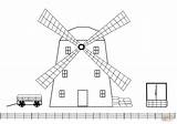 Viento Farm Kolorowanka Molino Granja Windmill Wiatraki Kolorowanki Mulino Holenderskie Molinos Architektura Vento Fattoria Drukuj sketch template