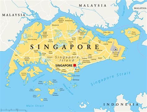 mapa politico de singapur ilustracion del vector ilustracion de isla