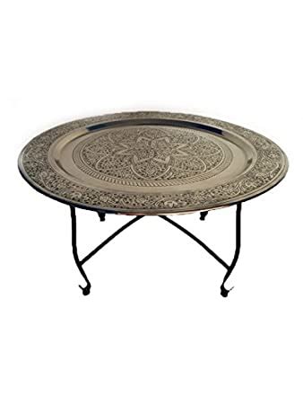 marokkanischer tisch wohnzimmertisch aus metall sule  cm rund