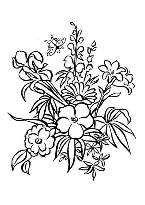 flowers  beautiful easy coloring pages flower coloring pages