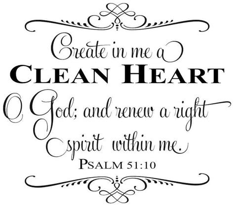 bible decal create    clean heart psalm  worship etsy