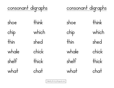 consonant digraphs anchor chart