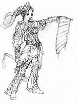 Warrior Coloring Sketch sketch template